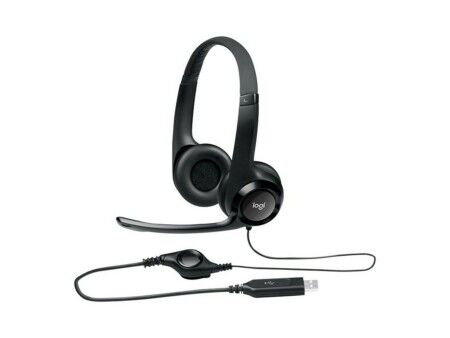 Słuchawki z Mikrofonem Logitech LGT-H390 Czarny