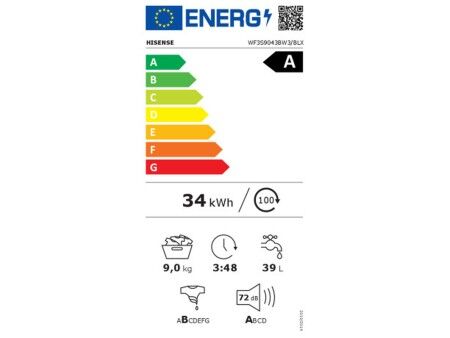 Pralka Hisense WF3S9043BW3 60 cm 1400 rpm 9 kg