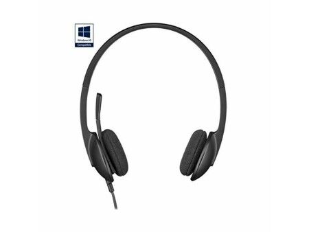 Słuchawki z Mikrofonem Logitech 981-000475 USB 1,8 m Czarny (1 Sztuk)
