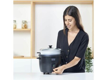 urządzenie do gotowania ryżu Black & Decker BXRC1800E Czarny 1,8 L Biały Aluminium 700 W
