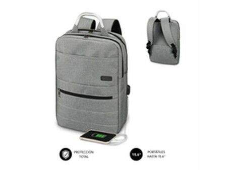 Plecak na laptopa i tableta z wyjściem USB Subblim MOCHILA ELITE AIRPADDING 15.6'' GREY