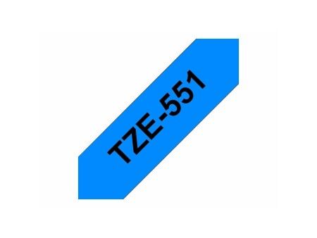 Laminowana Taśma do Drukarki Etykiet Brother TZE-551 Czarny/Niebieski 24 mm x 8 m