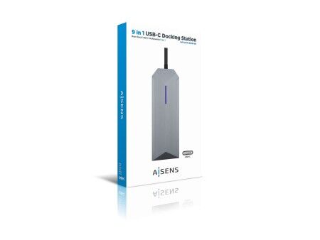 HUB USB Aisens ASUC-9P001-GR Szary 100 W (1 Sztuk)