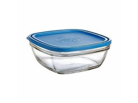Kwadratowe pudełko na lunch z pokrywką Duralex FreshBox Niebieski 3 L 23 x 23 x 9 cm (4 Sztuk)