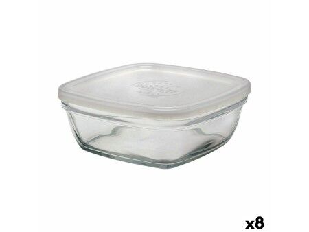 Kwadratowe pudełko na lunch z pokrywką Duralex FreshBox 1,15 L 17 x 17 x 7 cm (8 Sztuk)  