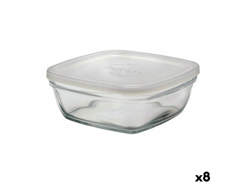 Kwadratowe pudełko na lunch z pokrywką Duralex FreshBox 1,15 L 17 x 17 x 7 cm (8 Sztuk)  