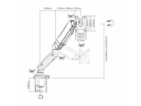 Uchwyt Stołowy do Monitora Aisens DT27TSR-043 27" 32"