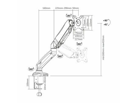 Uchwyt Stołowy do Monitora Aisens DT27TSR-043 27" 32"