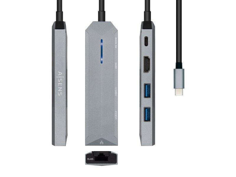 HUB USB Aisens ASUC-5P003-GR Szary 100 W (1 Sztuk)