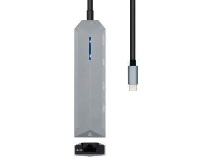 HUB USB Aisens ASUC-5P003-GR Szary 100 W (1 Sztuk)