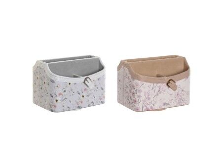 Organizer na Piloty DKD Home Decor Niebieski Szary Wielbłądzi Jasnoróżowy 2 Sztuk