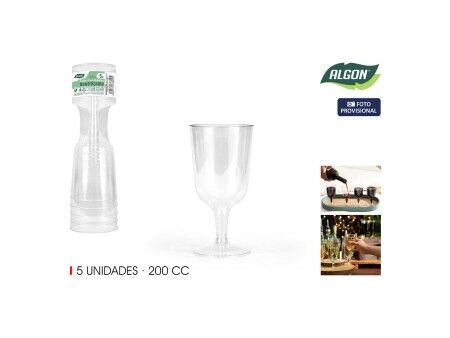 Kieliszek do wina Algon 200 ml 5 Części (24 Sztuk)