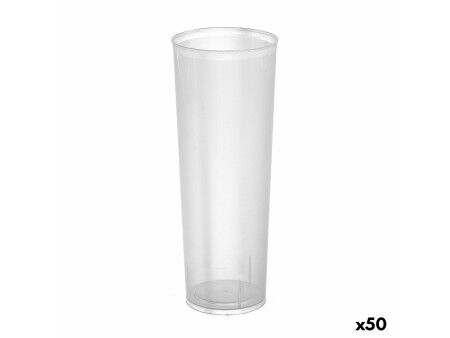 Zestaw szklanek wielokrotnego użytku Algon Rura Przezroczysty 10 Części 300 ml (50 Sztuk)