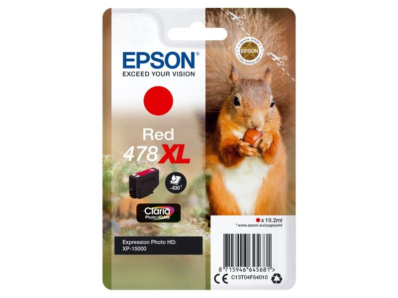 Oryginalny Wkład Atramentowy Epson 478XL Czerwony