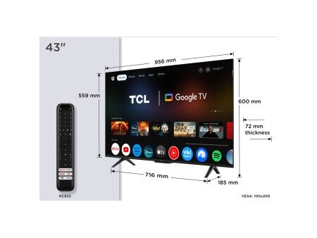 Smart TV TCL 43P7K 43" 4K Ultra HD LED HDR D-LED QLED