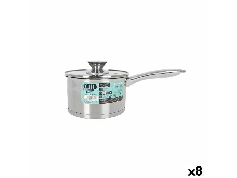 Garnek z Pokrywką Quttin Hermes 1,8 L Stal (8 Sztuk)