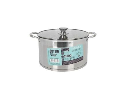 Garnek ze Szklaną Przykrywką Quttin Hermes Stal 10 L (4 Sztuk)