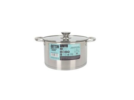 Garnek ze Szklaną Przykrywką Quttin Hermes Stal 5,5 L (4 Sztuk)