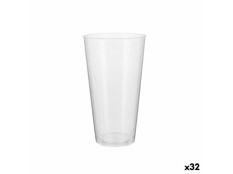 Zestaw szklanek wielokrotnego użytku Algon Plastikowy Przezroczysty 10 Części 450 ml (32 Sztuk)