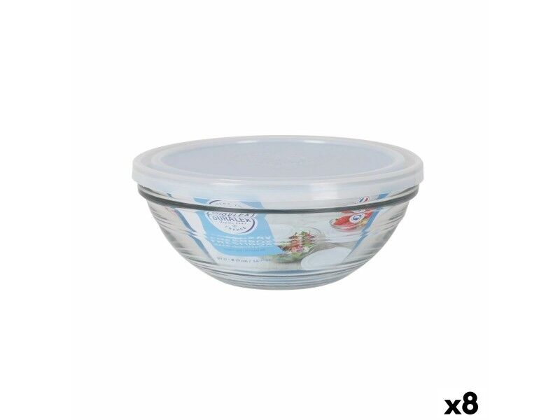 Okrągłe pudełko na lunch z pokrywką Duralex FreshBox 970 ml ø 17 x 7 cm (8 Sztuk)