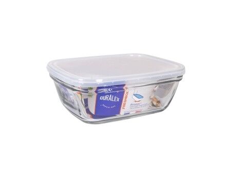 Prostokątne pudełko na lunch z pokrywką Duralex Freshbox Przezroczysty 1,7 L 21,5 x 16,5 x 8 cm (6 Sztuk)
