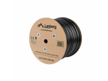 Kabel Sieciowy Sztywny UTP Kategoria 6 Lanberg LCU6-30CU-0305-BK Czarny 305 m