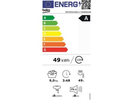 Pralka BEKO BM3WFSU39413 60 cm 1400 rpm 9 kg
