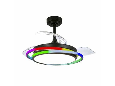 Wentylator sufitowy CristalRecord ANTILA MINI RGB BK RETRAC Czarny