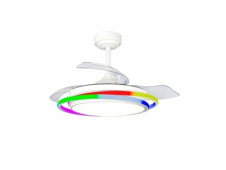 Wentylator sufitowy CristalRecord ANTILA MINI RGB WH RETRAC Biały