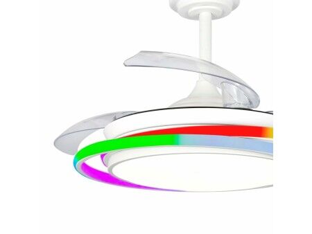 Wentylator sufitowy CristalRecord ANTILA MINI RGB WH RETRAC Biały