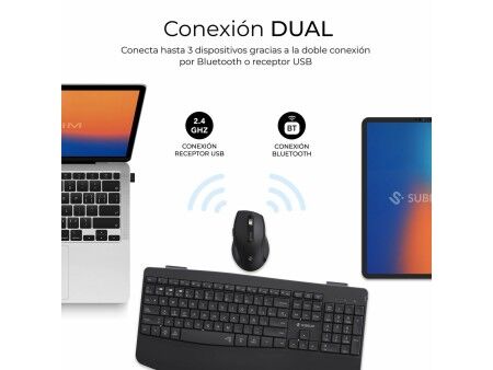 Klawiatura i Myszka Subblim OFFICE PROWAVE Czarny Qwerty Hiszpańska