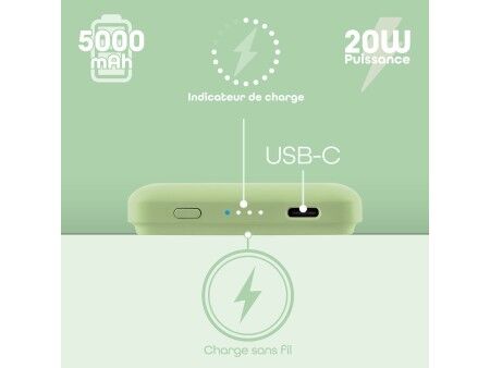 Powerbank T'NB PBUMAG5GR Kolor Zielony 5000 mAh Magsafe