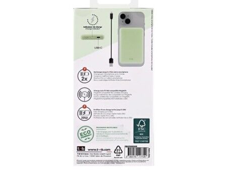 Powerbank T'NB PBUMAG5GR Kolor Zielony 5000 mAh Magsafe
