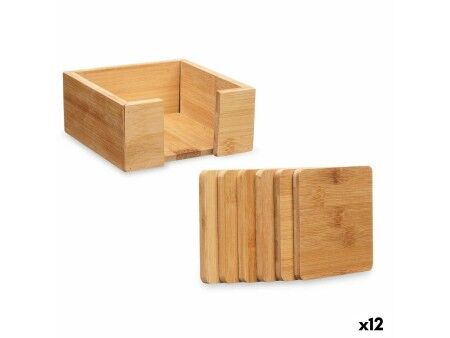 Podstawki Kinvara KT235115SQ Naturalny Bambus štvorca 7 Części (12 Sztuk)