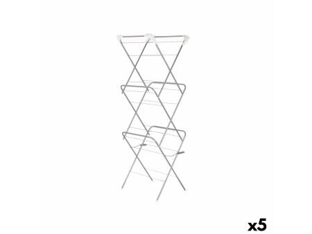 Suszarka składana Kipit WR4062A-1NB-488 Biały Srebrzysty polipropylen Żelazo 47 x 41 x 136 cm Pionowy (5 Sztuk)