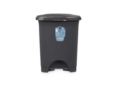 Kosz na Śmieci z Pedałem Antracyt Plastikowy 10 L (8 Sztuk)