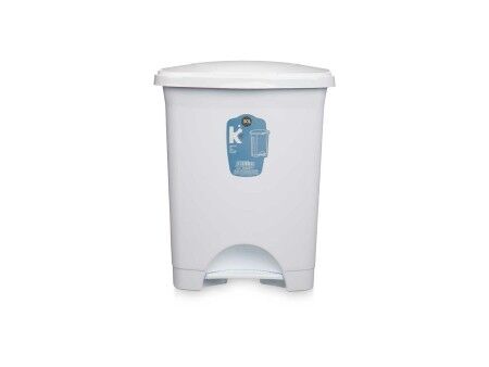 Kosz na Śmieci z Pedałem Biały Plastikowy 30 L (4 Sztuk)
