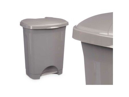 Kosz na Śmieci z Pedałem Szary Plastikowy 10 L (8 Sztuk)