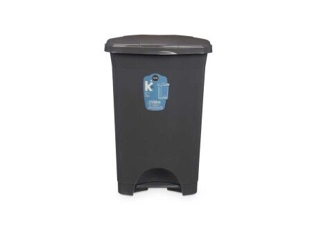 Kosz na Śmieci z Pedałem Antracyt Plastikowy 50 L (3 Sztuk)