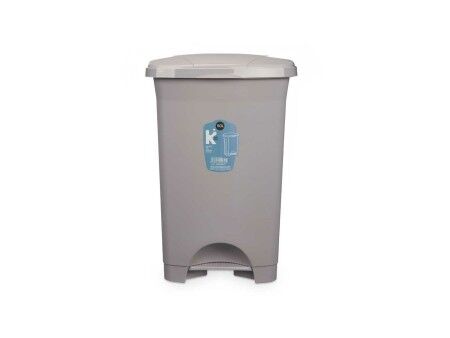 Kosz na Śmieci z Pedałem Szary Plastikowy 50 L (3 Sztuk)