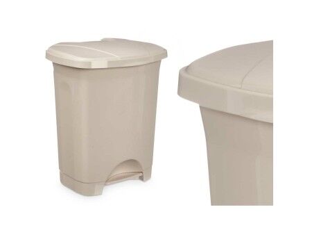 Kosz na Śmieci z Pedałem Beżowy Plastikowy 10 L (8 Sztuk)