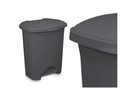 Kosz na Śmieci z Pedałem Antracyt Plastikowy 30 L (4 Sztuk)