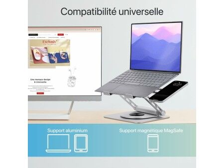 Uchwyt do Laptopa T'NB iClick Metal Nowoczesny Obrót 360º