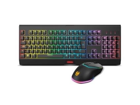 Klawiatura Krom NXKROMKBLSP Czarny Qwerty Hiszpańska