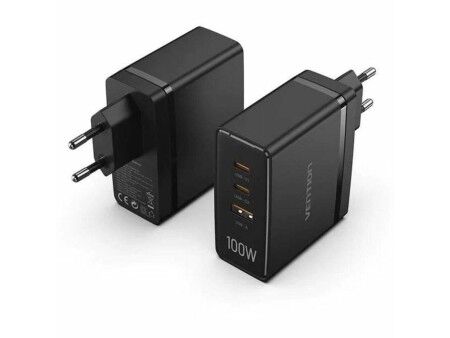 Ładowarka Ścienna Vention FEGB0-EU Czarny 100 W (1 Sztuk)