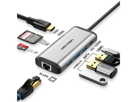 HUB USB Vention CNDHB Srebrzysty