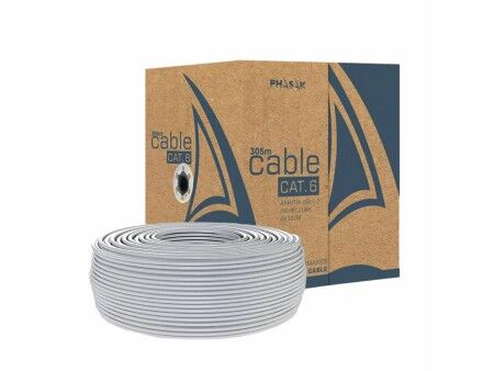 Kabel Sieciowy Sztywny UTP Kategoria 6 Phasak PHR 6302 Szary 305 m