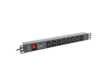Zasilacz 19" 8 Tomas Schuko z Przełącznikiem On/Off Lanberg PDU-08I-0200-C20-BK (2 m)