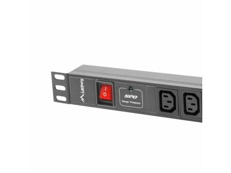 Zasilacz 19" 8 Tomas Schuko z Przełącznikiem On/Off Lanberg PDU-08I-0200-C20-BK (2 m)