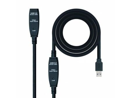 Kabel z rozgałęźnikiem USB NANOCABLE 10.01.0312 Czarny 10 m